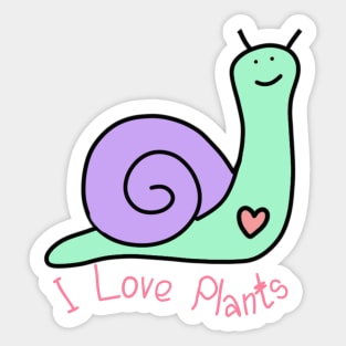 Cute I love plants snail Sticker